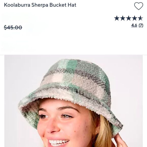 Cozy Koolaburra Sherpa Bucket Hat in Tinted Sage Plaid - Picture 11 of 11